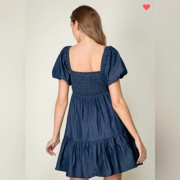 Babydoll Denim Dress - Picture 4 of 4